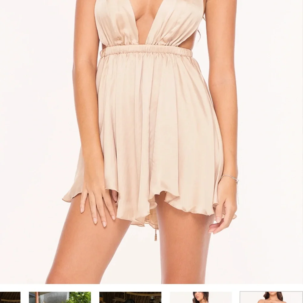 Indah Cream Spaghetti Strap Dress - Picture 8 of 14